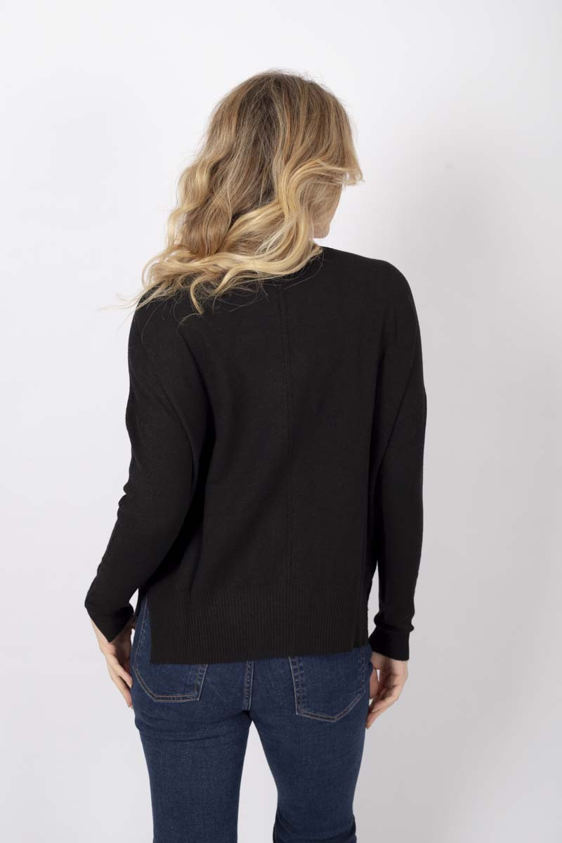 Long-sleeved black top