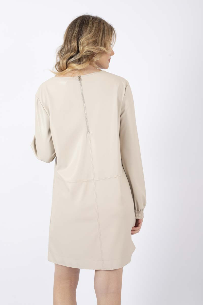 Ivory coated jersey dress