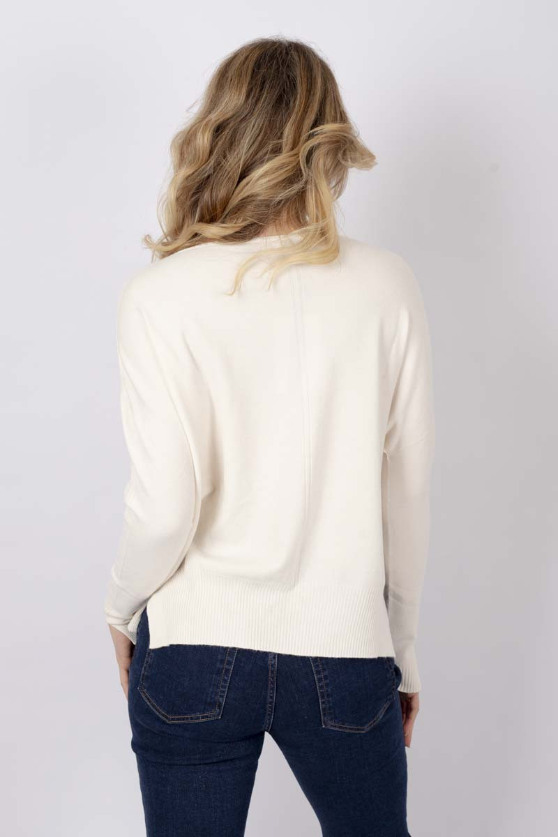 Long-sleeved butter-colored top