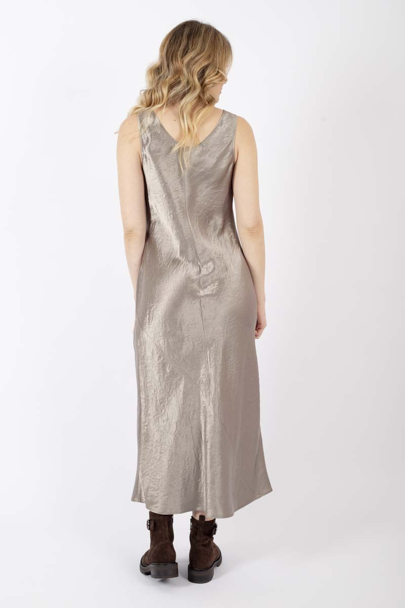 Talete fluid satin ivory dress