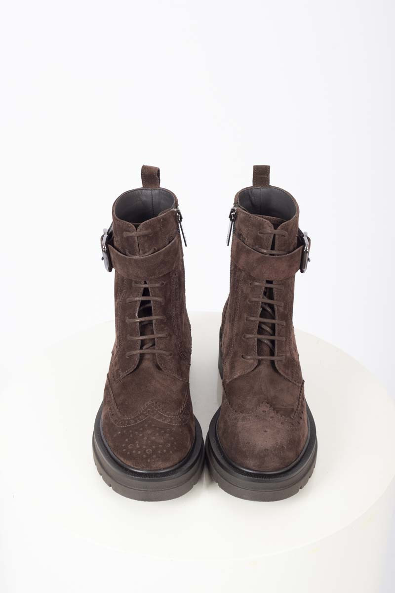 Patty Combat boots in dark brown