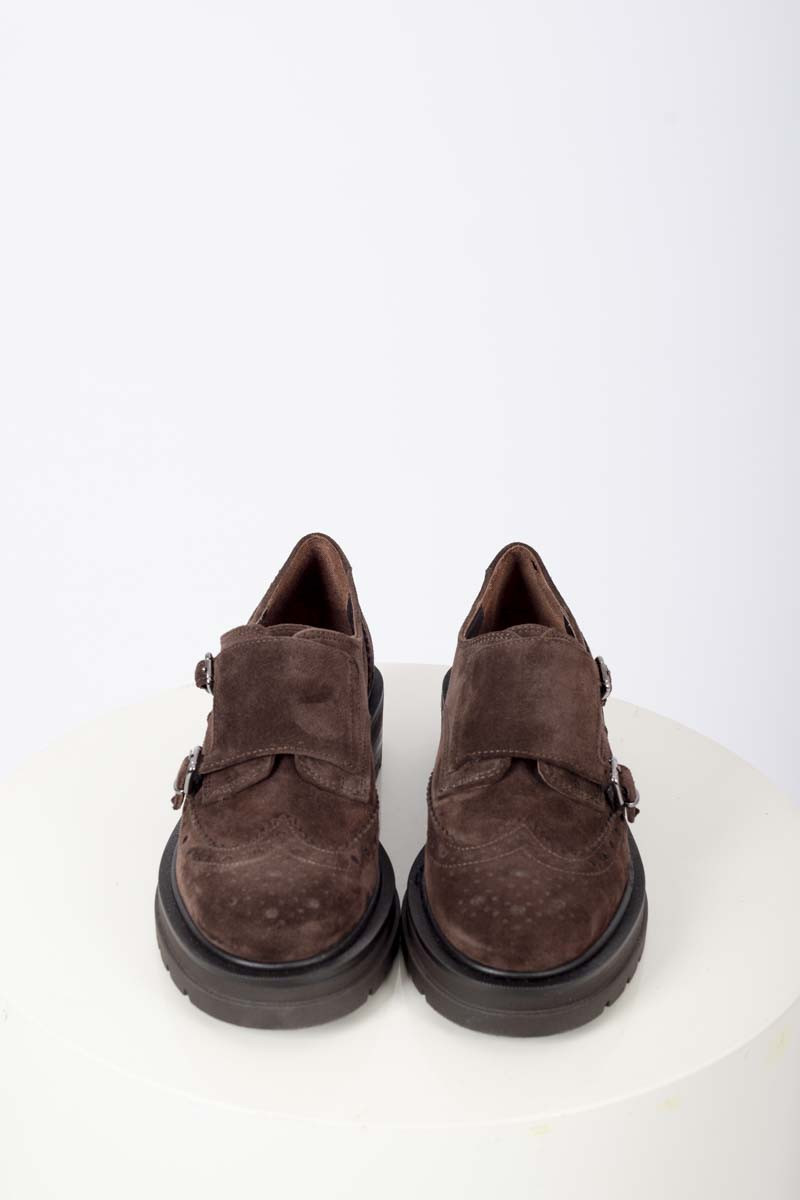 Patty Double loafers in dark brown suede