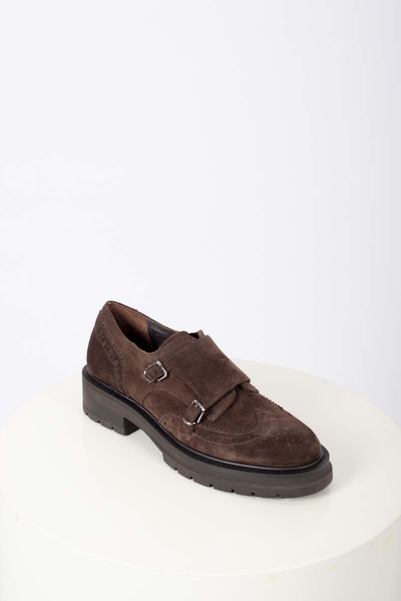 Patty Double loafers in dark brown suede