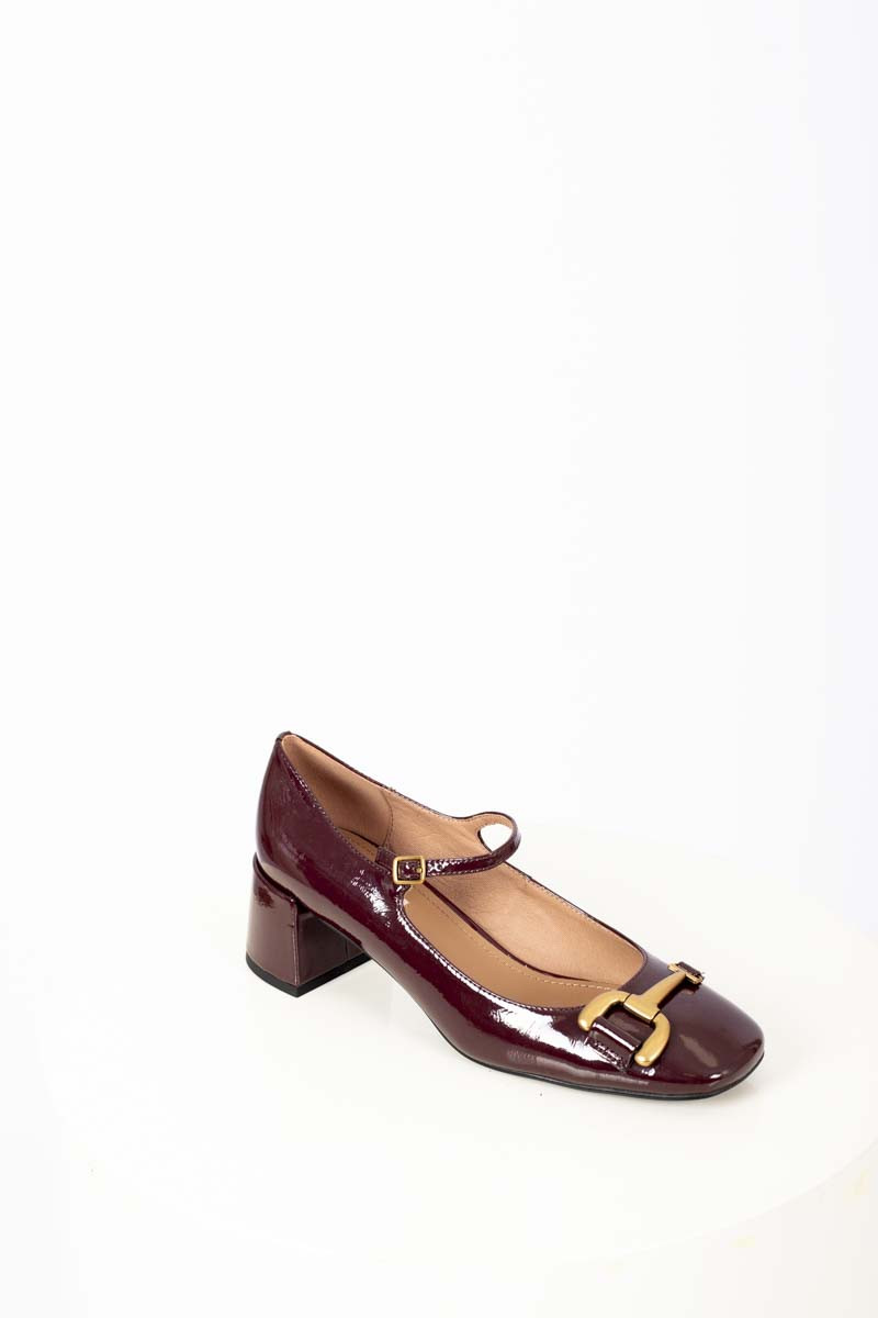 Burgundy Buckle Mary Janes