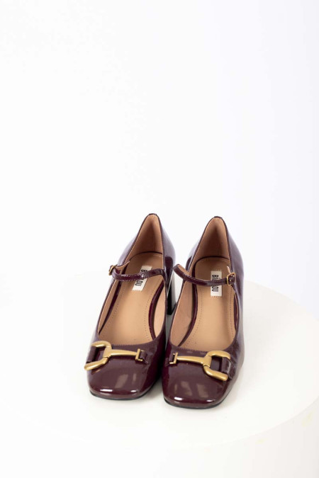 Burgundy Buckle Mary Janes