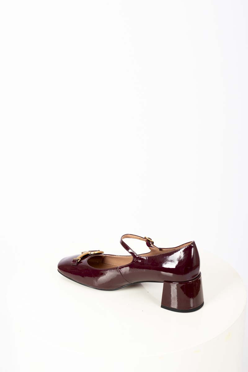 Burgundy Buckle Mary Janes