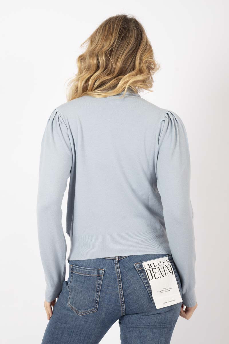 Turtleneck sweater in light blue