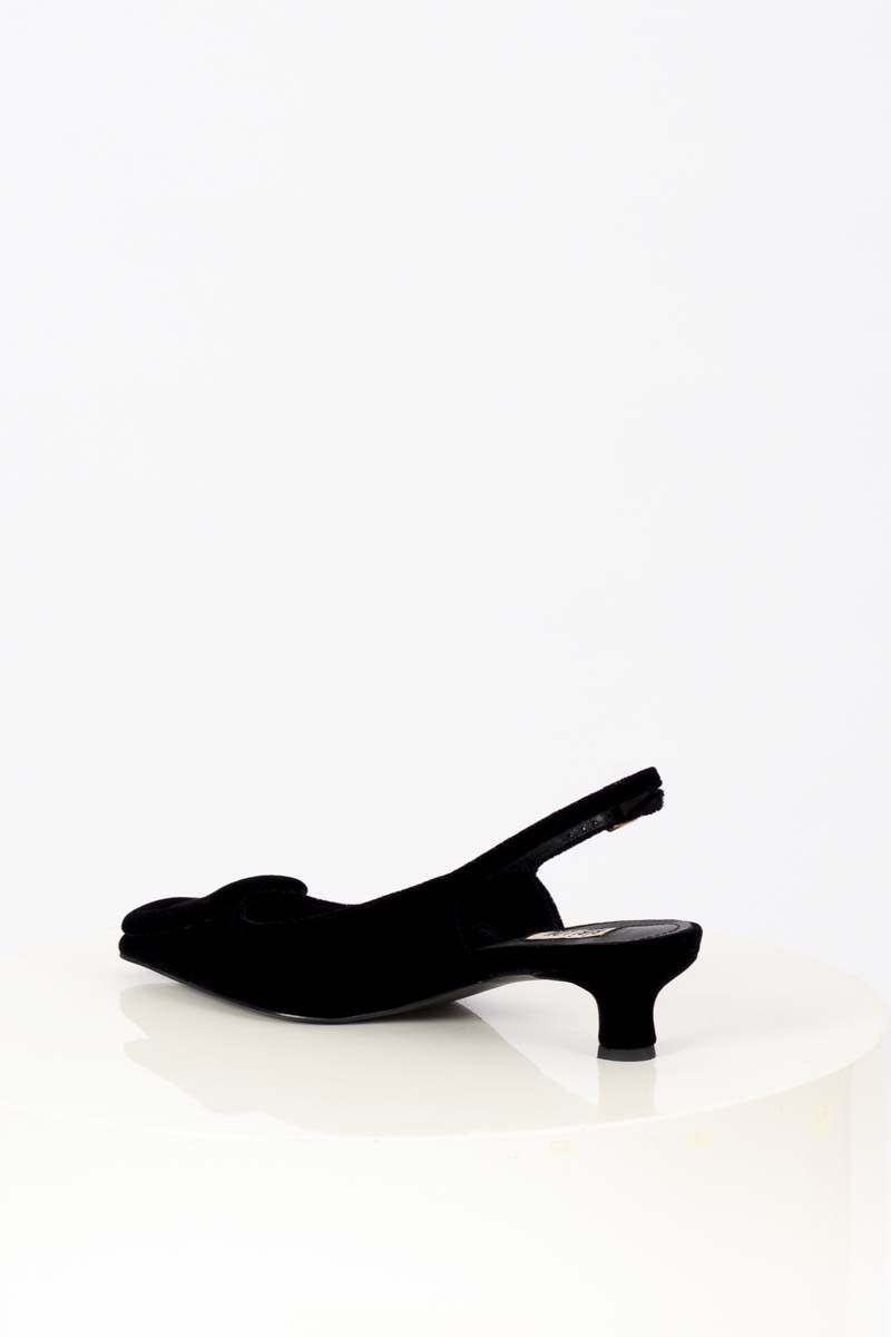 Black slingback with detail