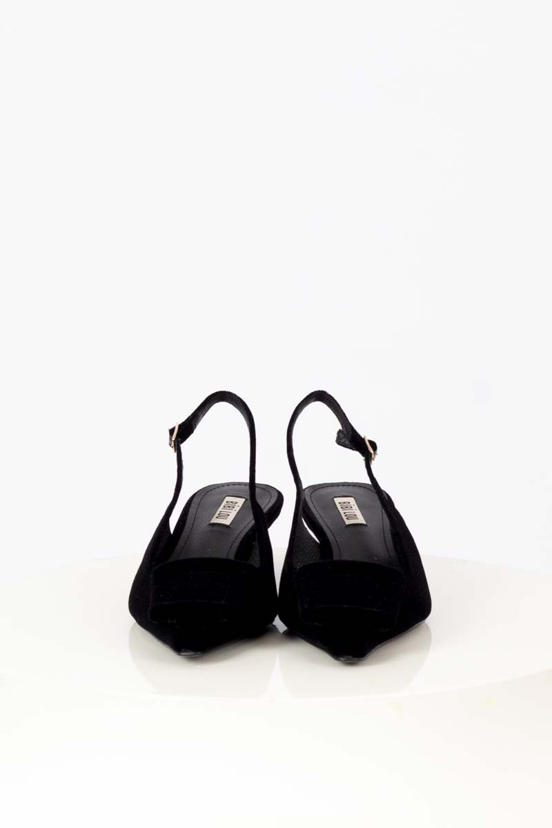 Black slingback with detail