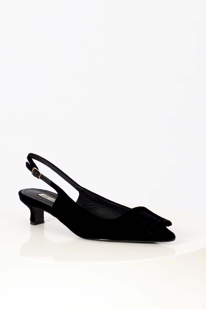 Black slingback with detail