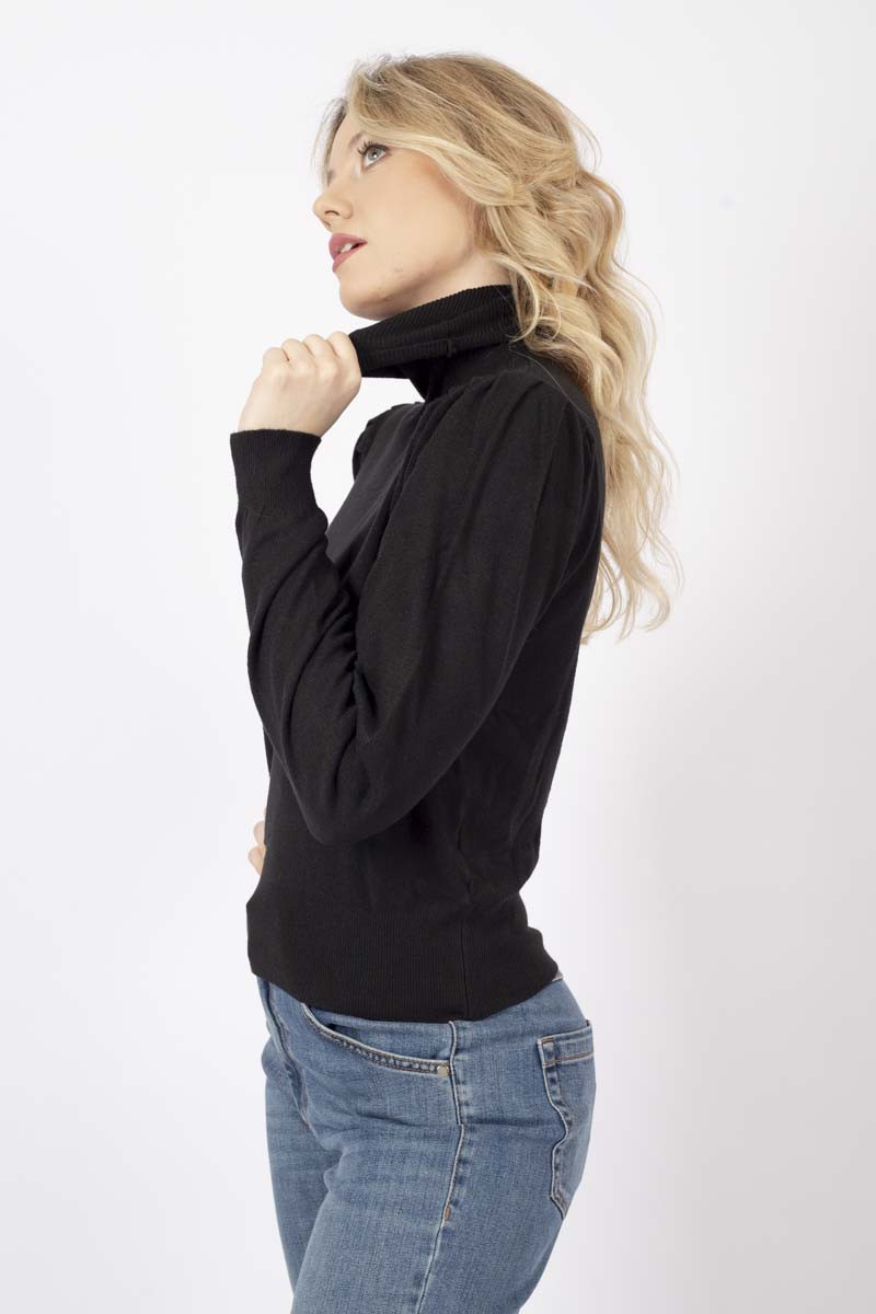 Black turtleneck sweater