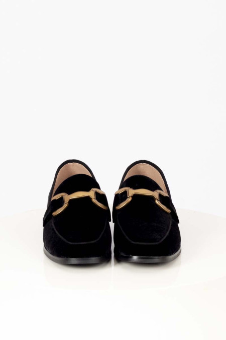 Black suede loafers