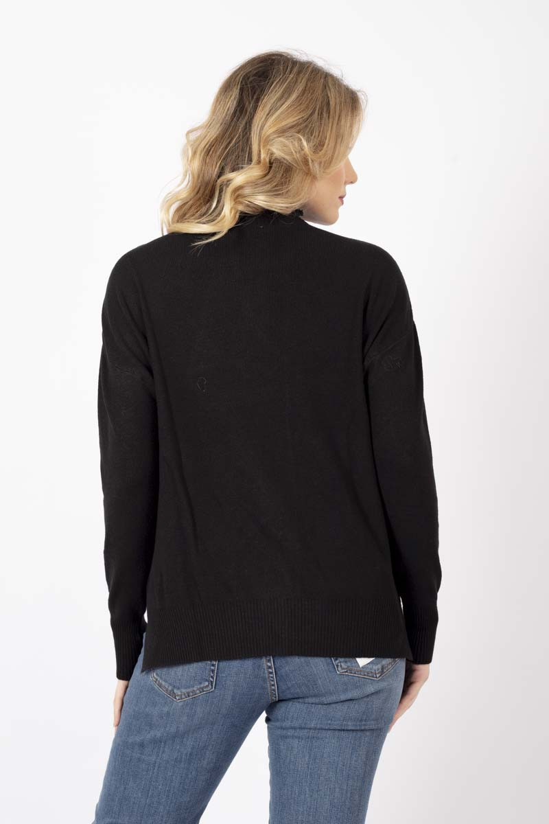 Black sweater with side slits