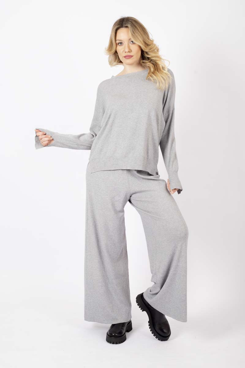 Pantalone linea morbida grigio