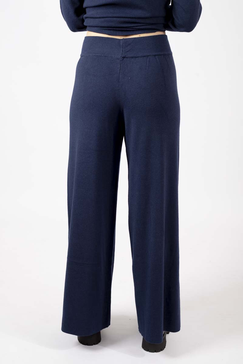 Blue wide-leg trousers