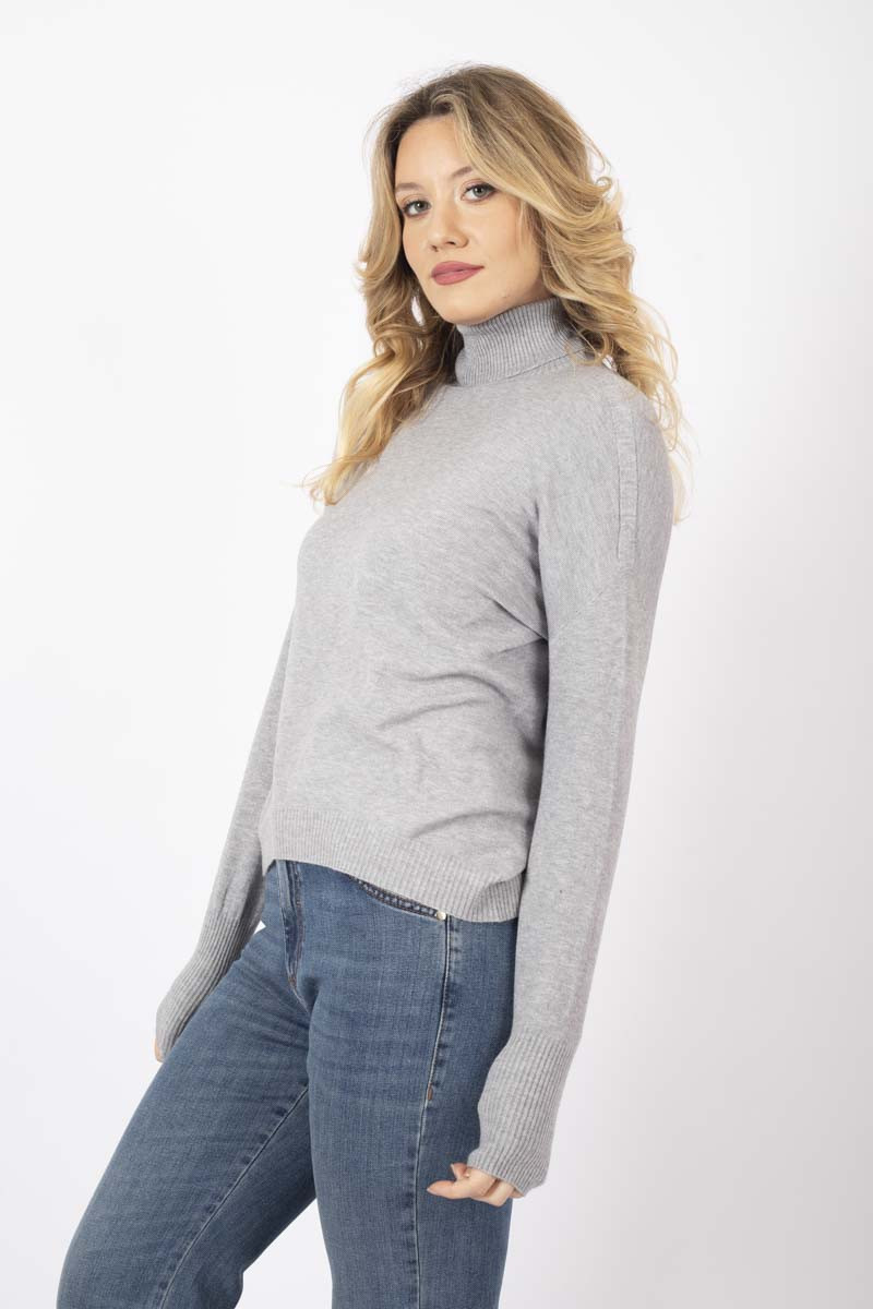 Gray turtleneck sweater