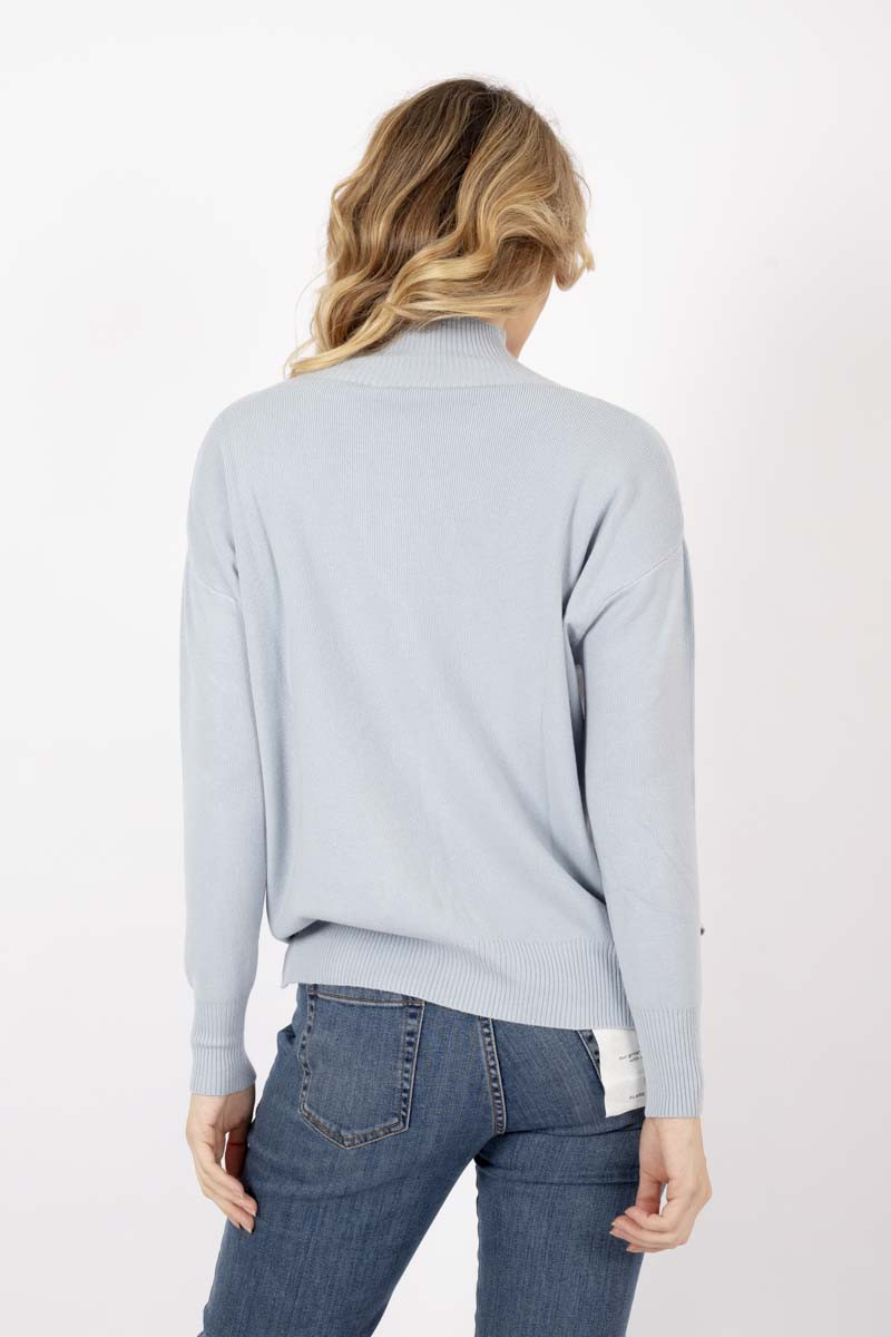 Light blue sweater with side slits