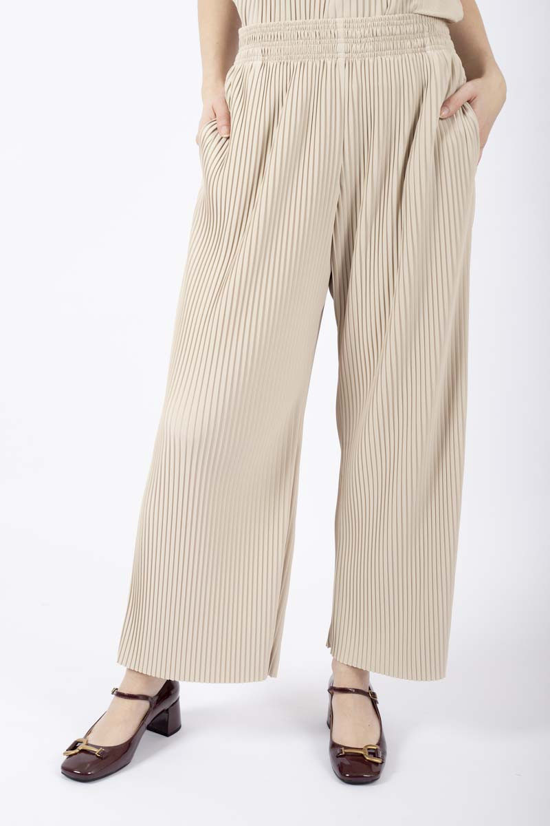 Pantalone Rolanda plissettato beige