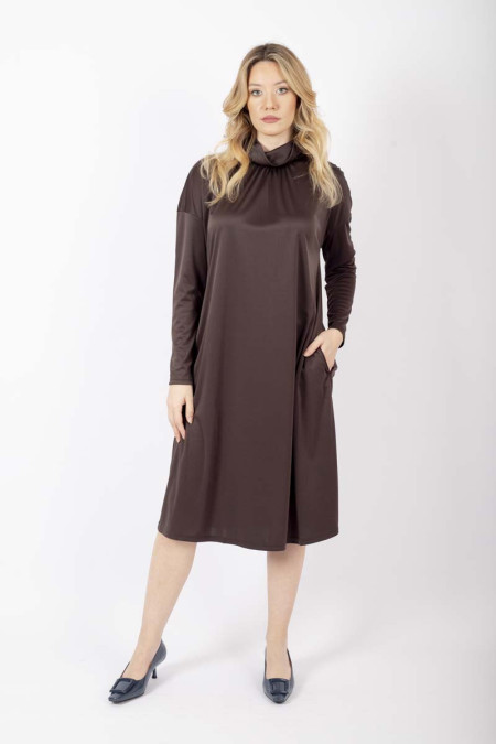 Lepanto satin brown dress