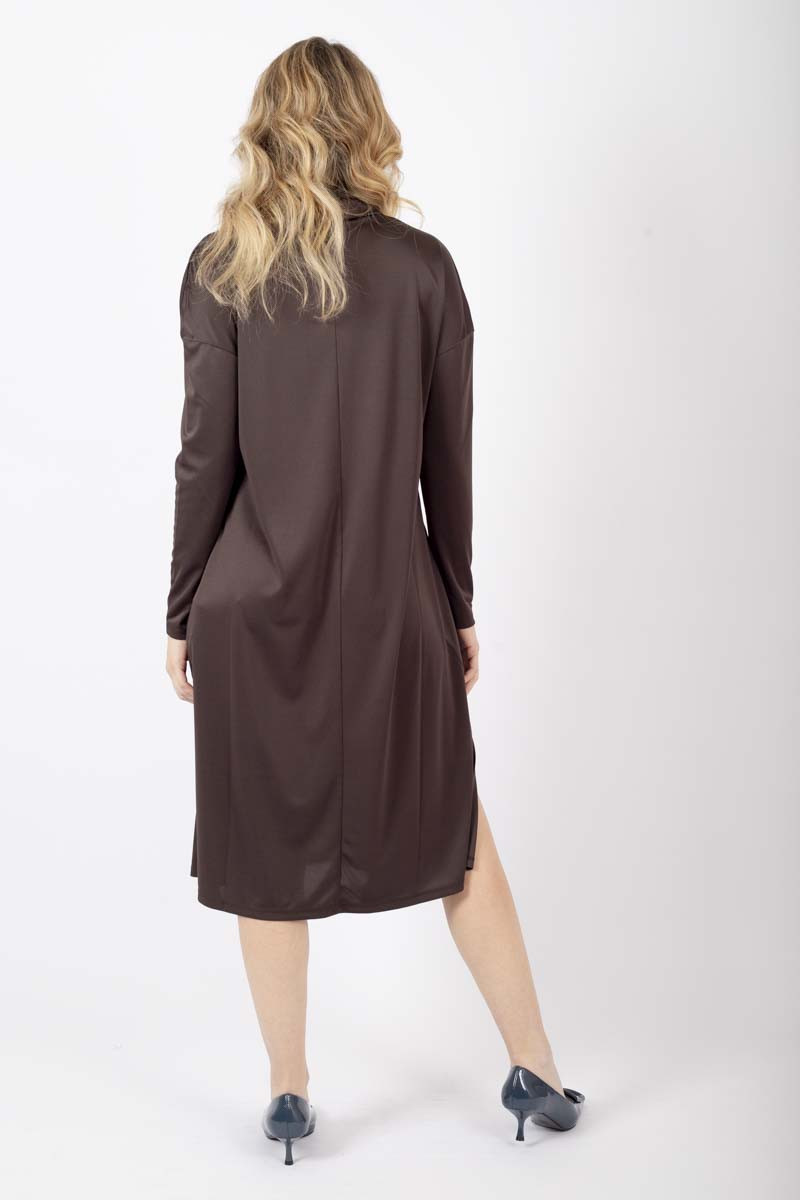 Lepanto satin brown dress