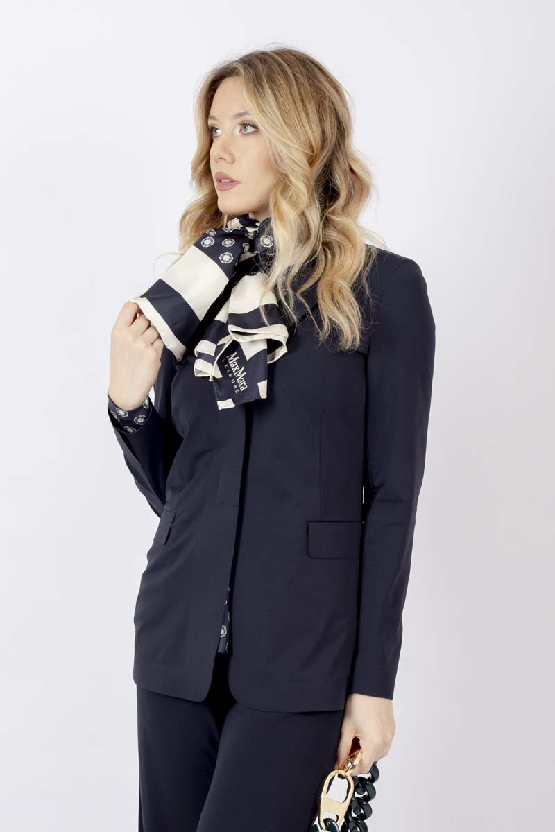 Foulard Orel in seta blu Max Mara