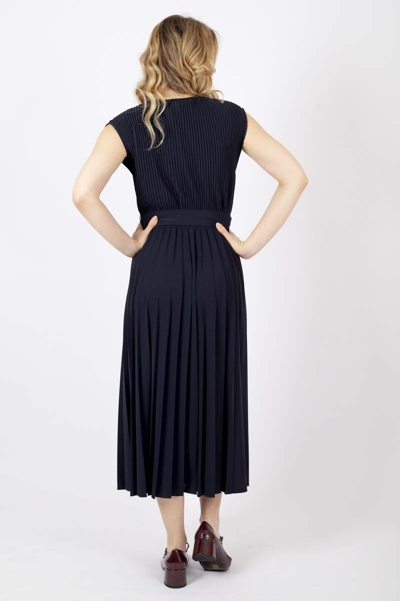 Kiss blue pleated jersey dress