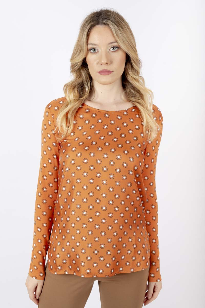 Jimco silk and jersey orange blouse