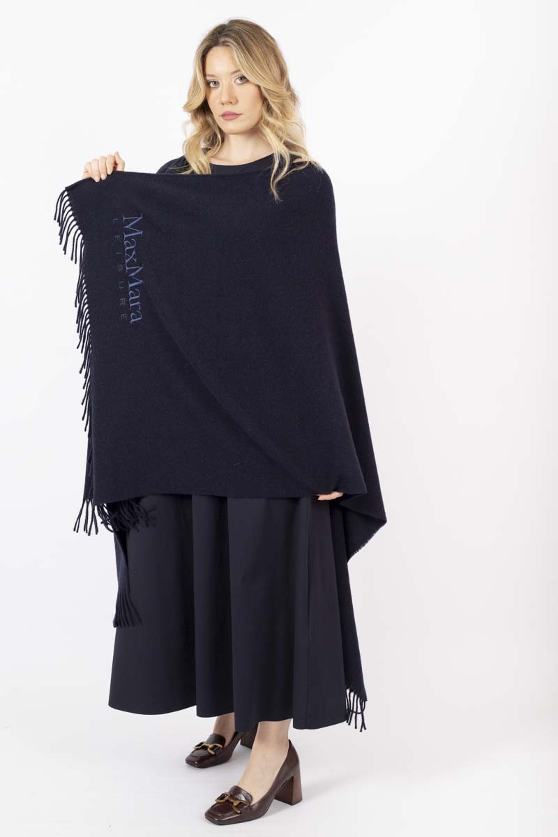 Martora blue fringe cape