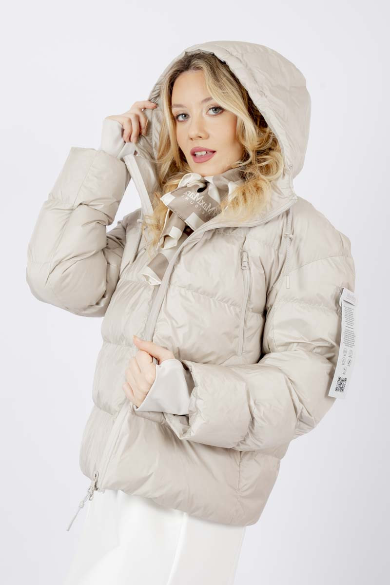 Candia pearl gray water-resistant down jacket