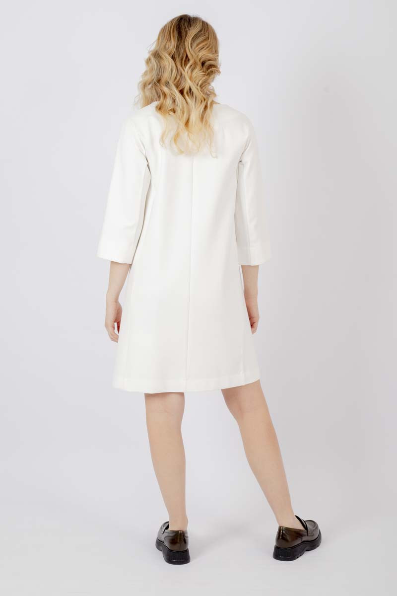 Noel white Milano jersey dress