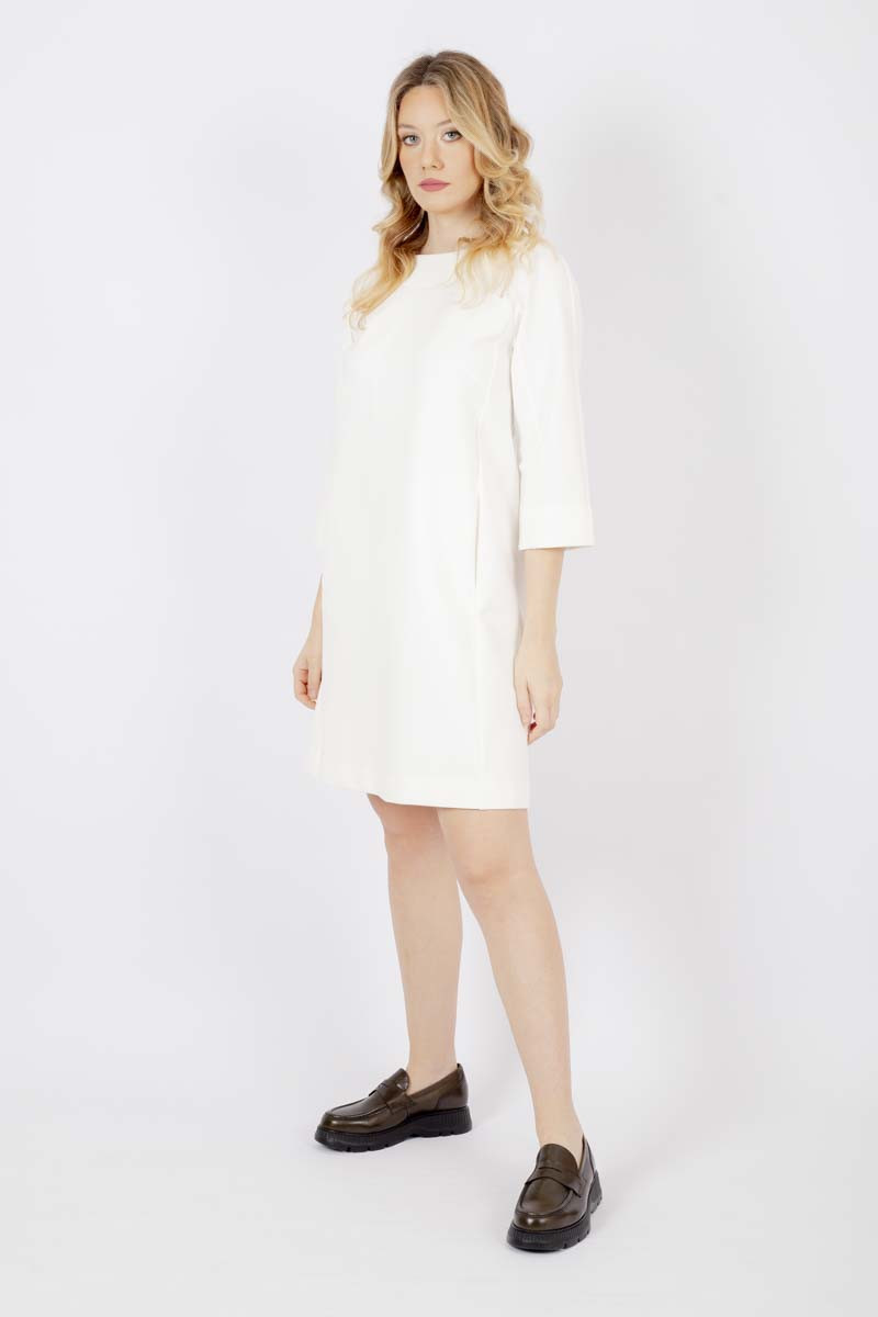 Noel white Milano jersey dress