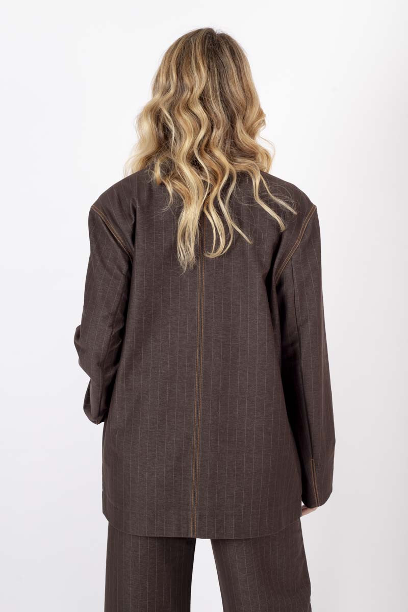 Cavallo brown pinstripe blazer