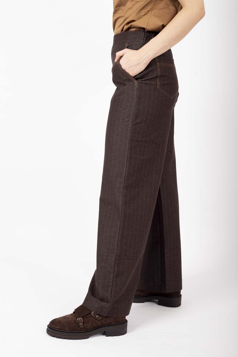 Foggia brown pinstripe pants