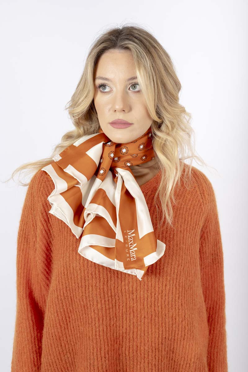 Orel orange silk scarf