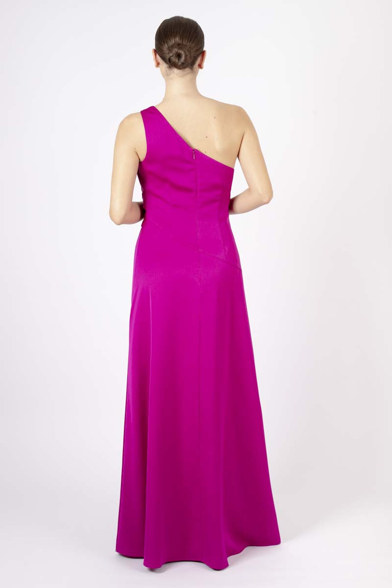 Fuxia crepe long dress