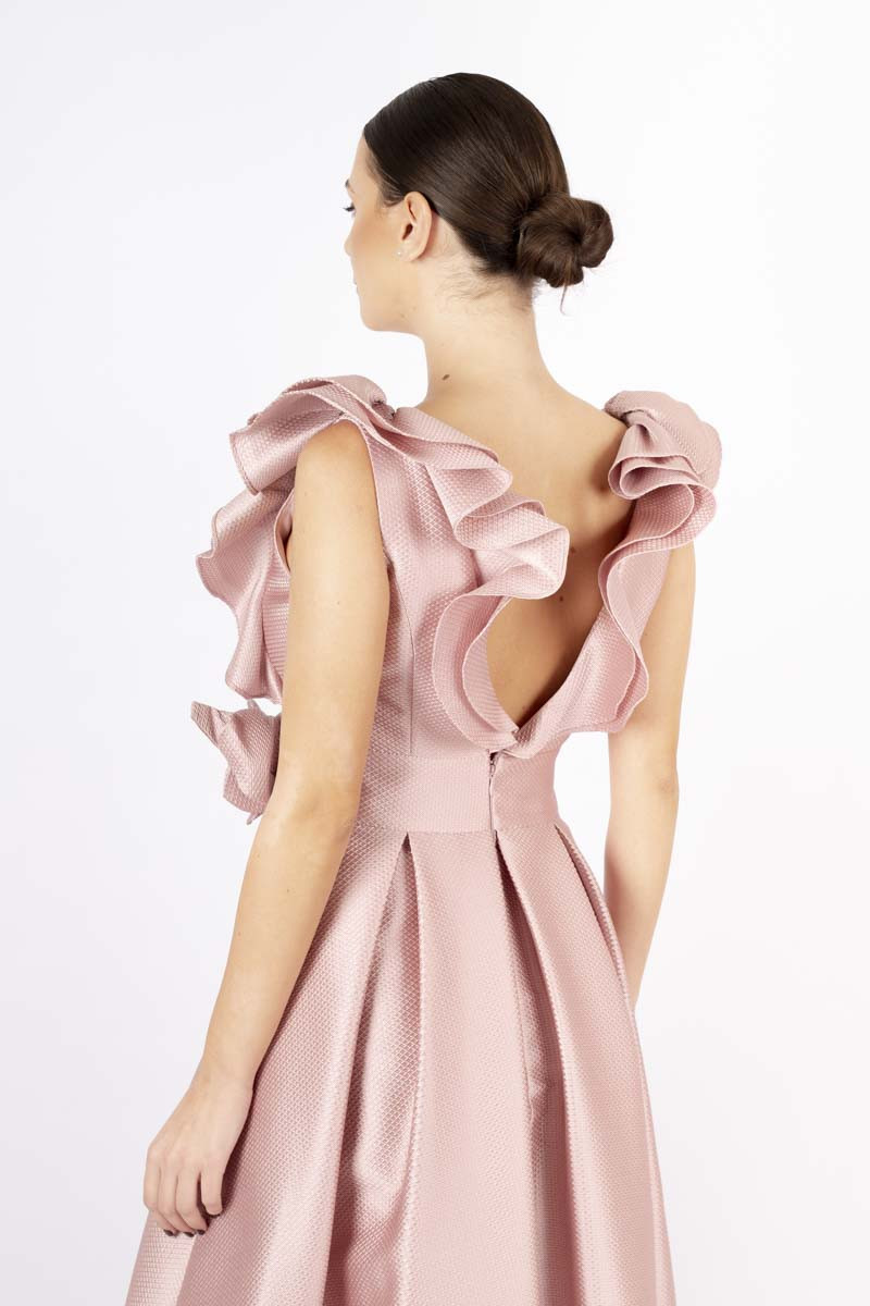 Pink ruffled dress