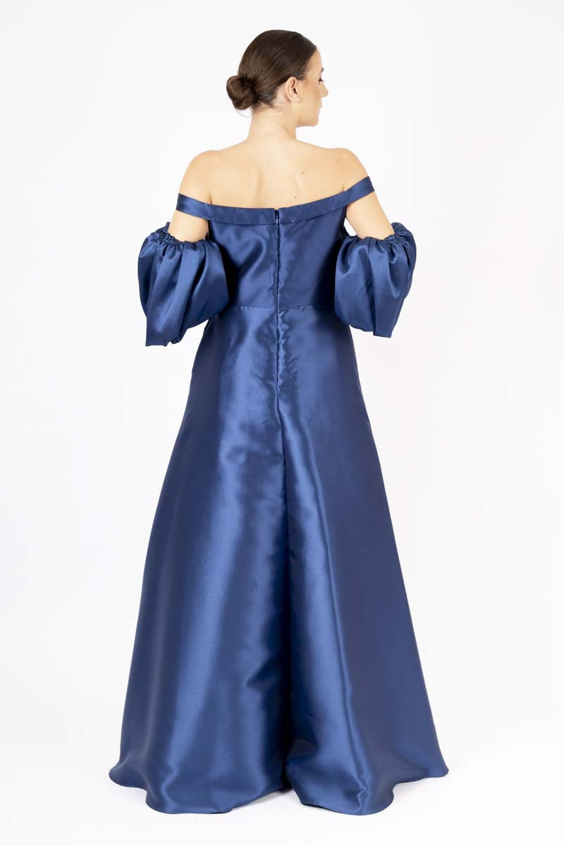 Sweetheart neckline blue dress