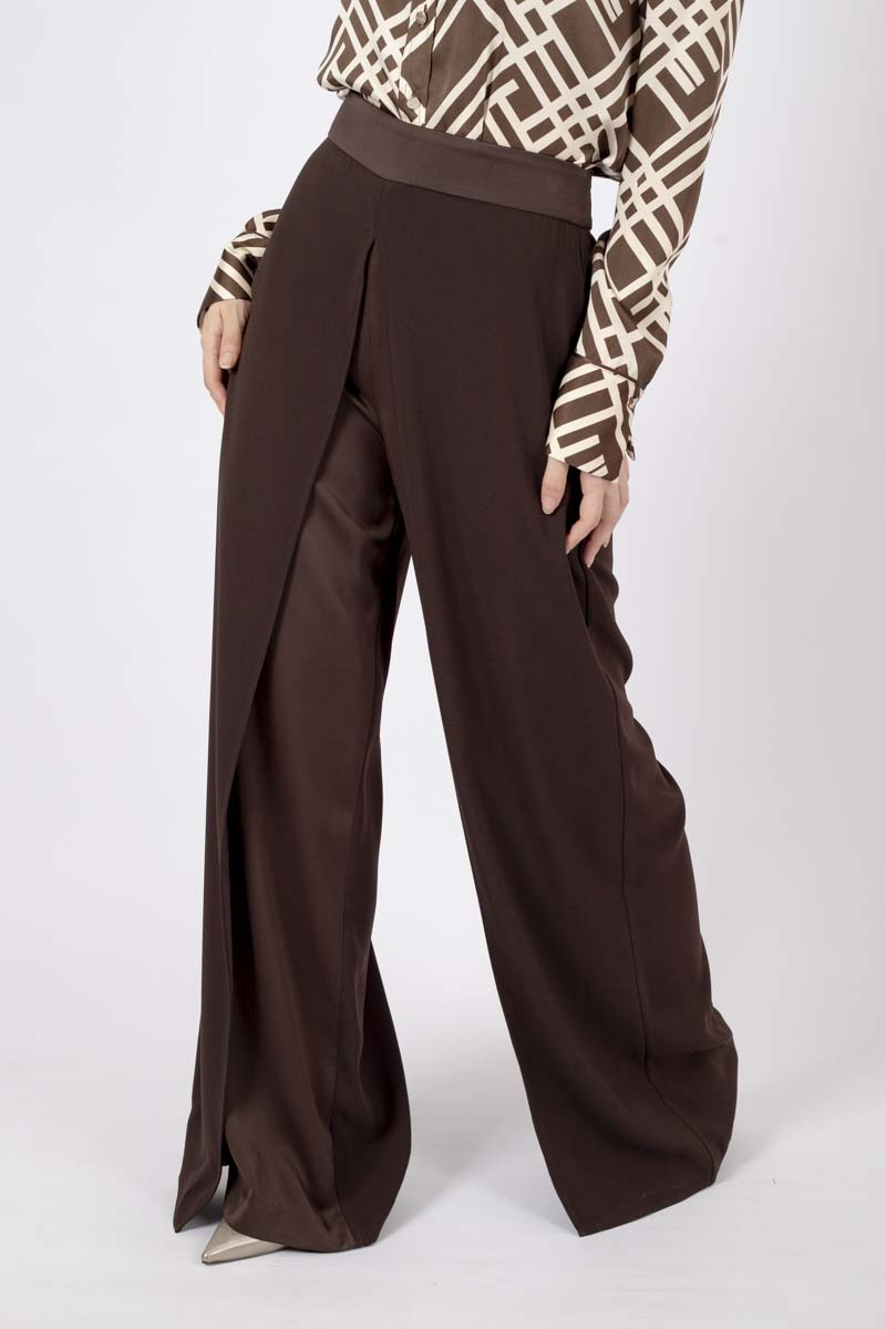 Brown envers satin trousers