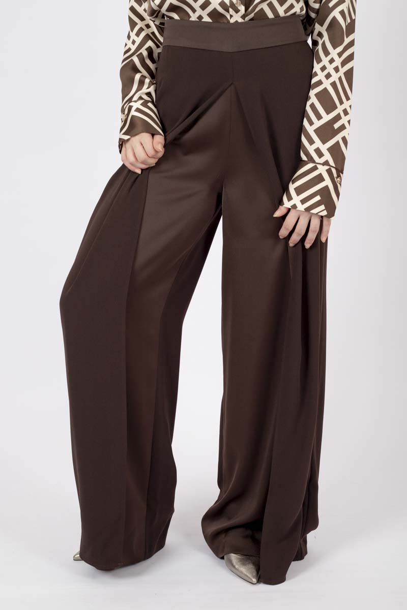 Brown envers satin trousers