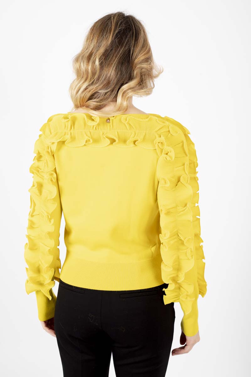 Yellow top with ruffles