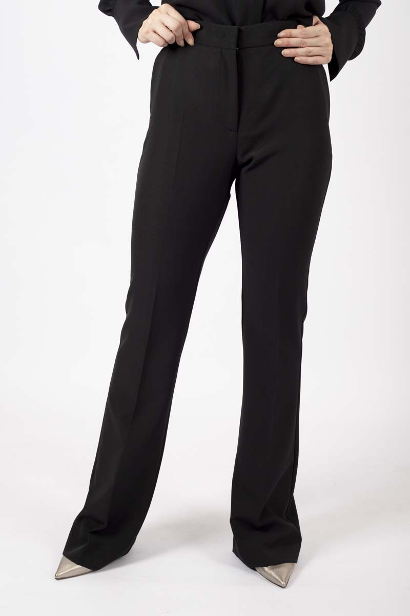 Pantalone flare stretch nero