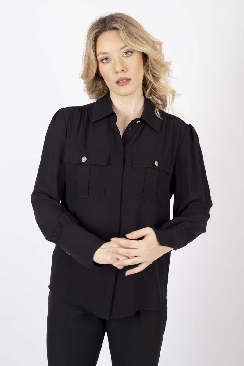 Camicia in georgette nera