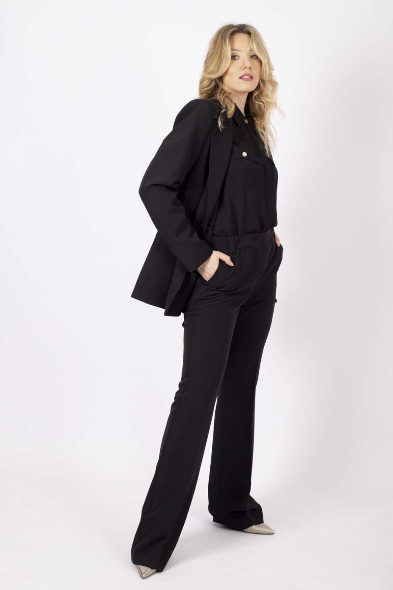 Blazer stretch doppiopetto nero