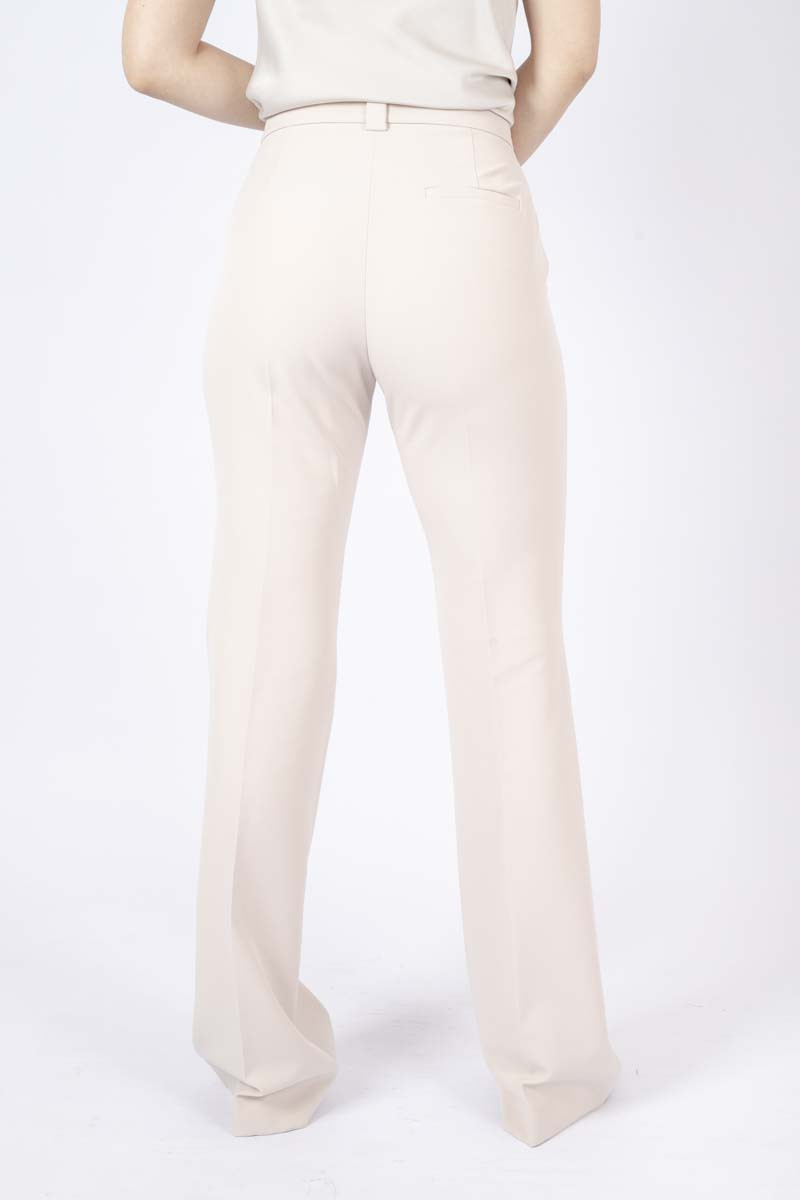 Greige stretch flare pants