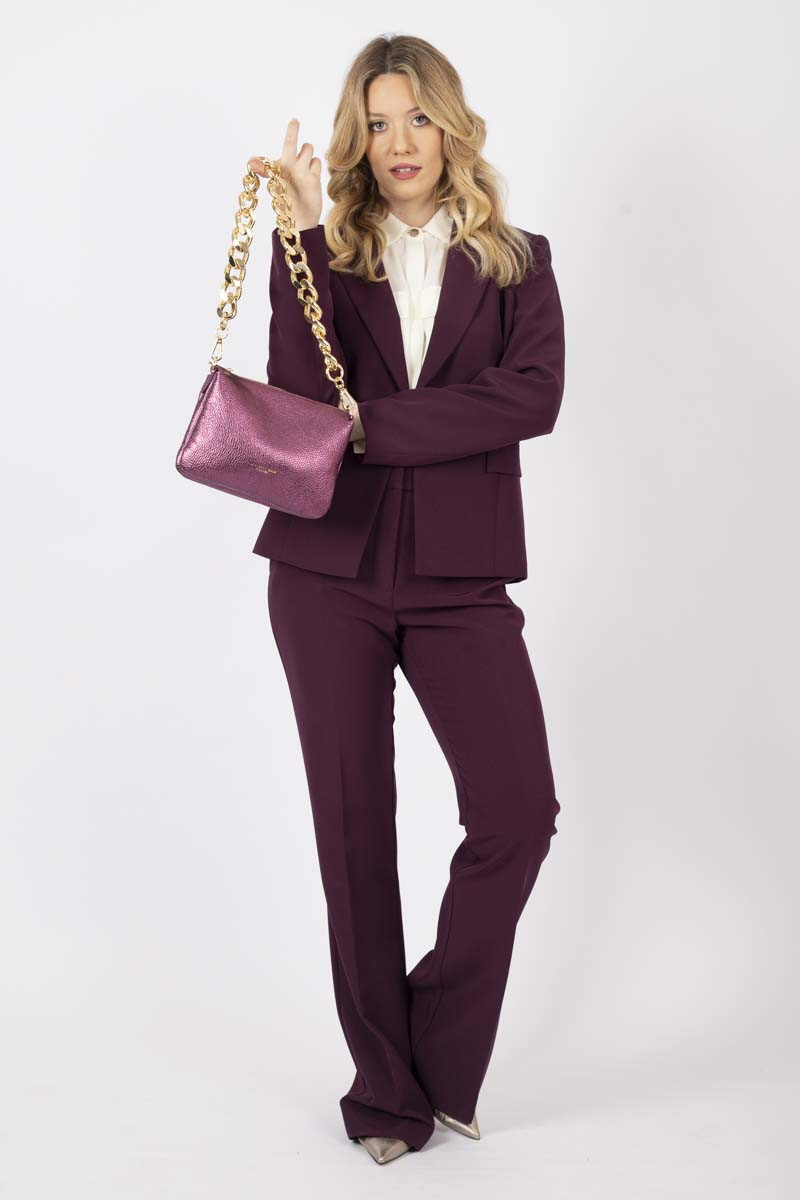 Eggplant stretch flare pants