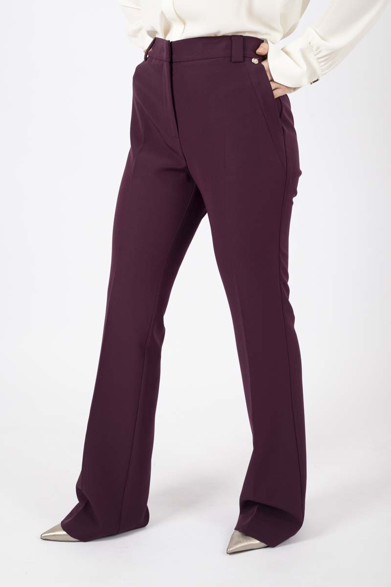 Eggplant stretch flare pants