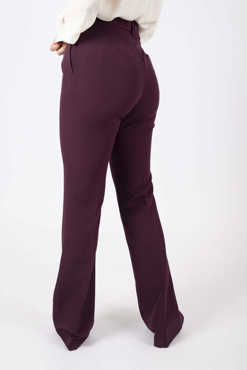 Eggplant stretch flare pants