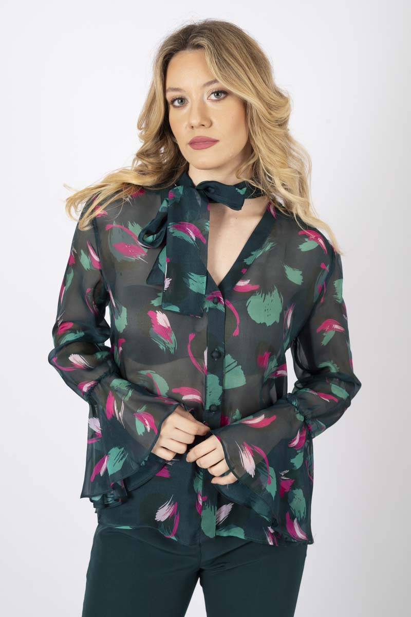 camicia_con_fiocco_floreale_verde_liu_jo_diemme_shop