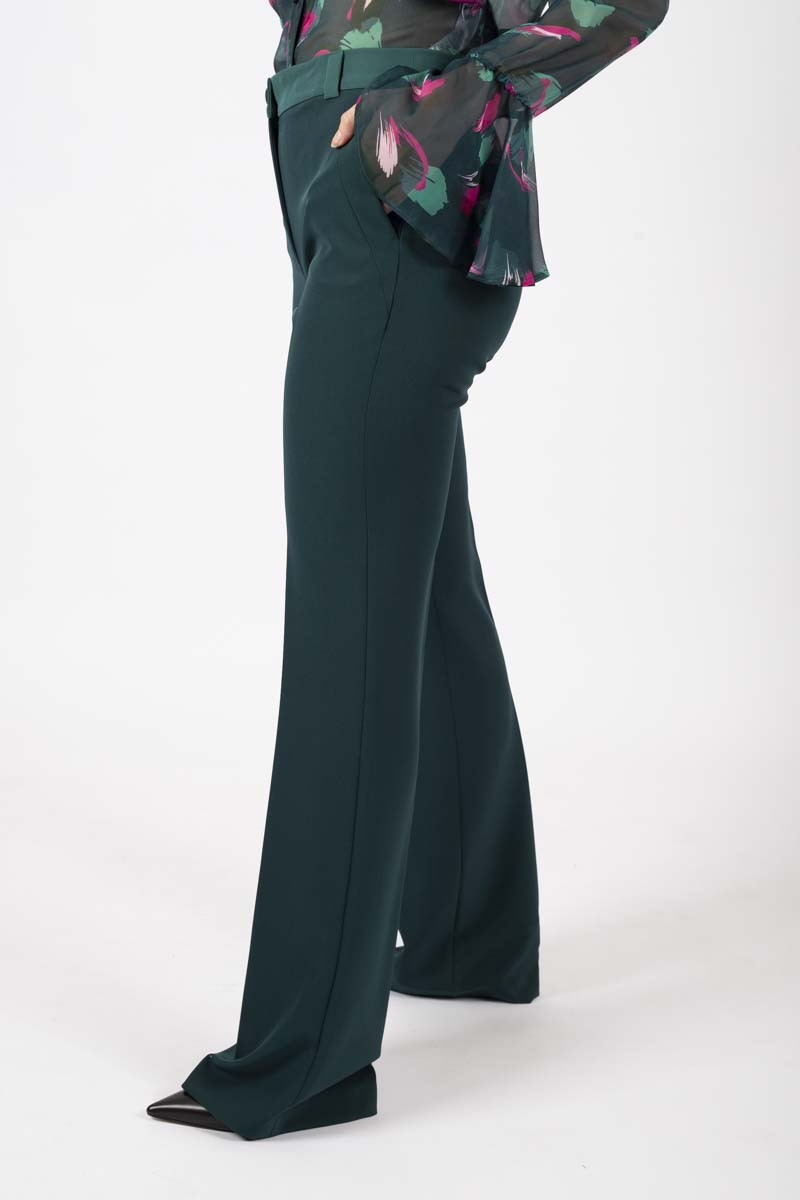 Green flare pants