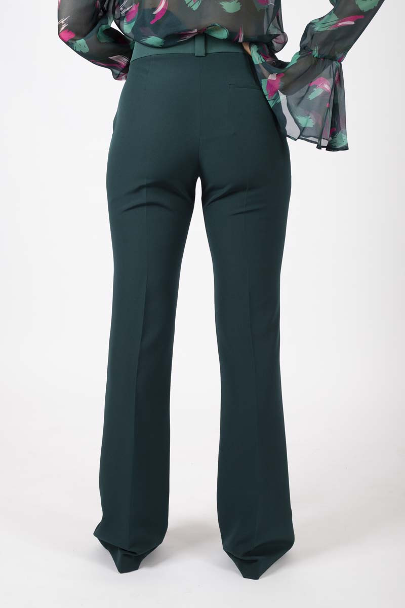 Green flare pants